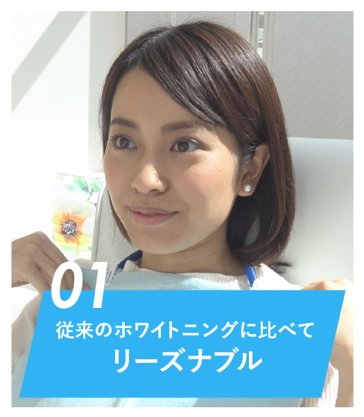 従来のホワイトニングに比べてリーズナブル